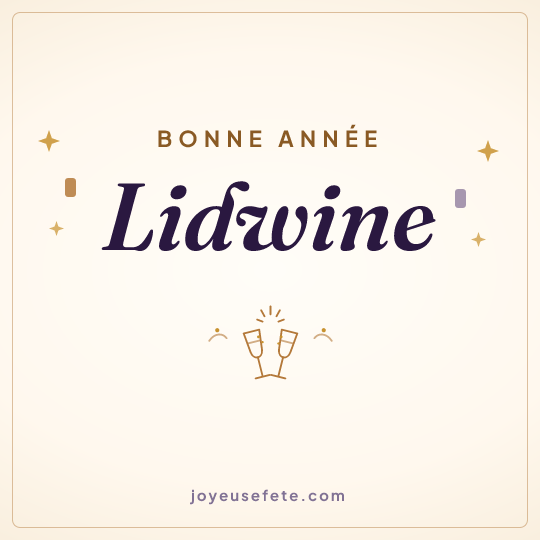 Image carrée « Bonne année Lidwine » pour WhatsApp