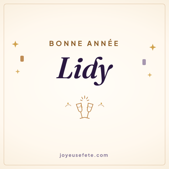 Image carrée « Bonne année Lidy » pour WhatsApp