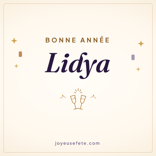 Image carrée « Bonne année Lidya » pour WhatsApp