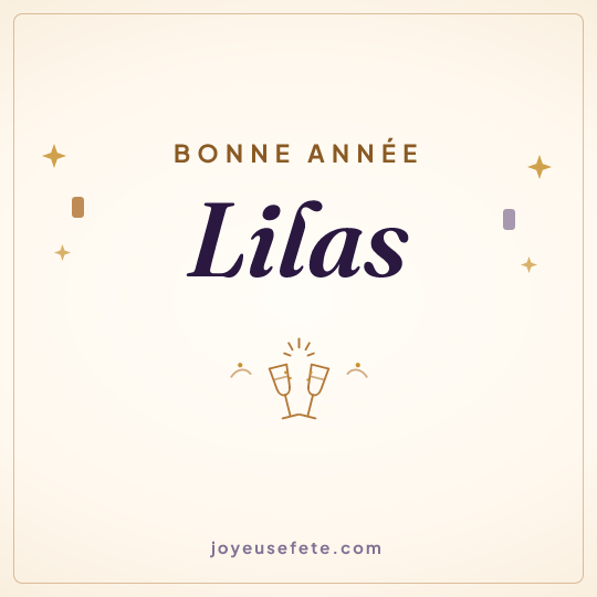 Image carrée « Bonne année Lilas » pour WhatsApp