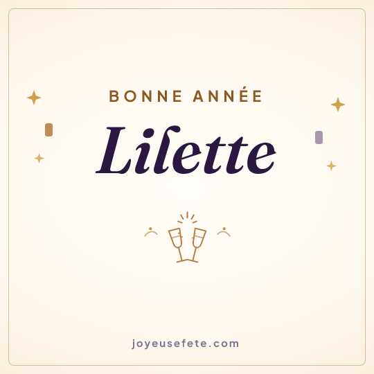 Image carrée « Bonne année Lilette » pour WhatsApp