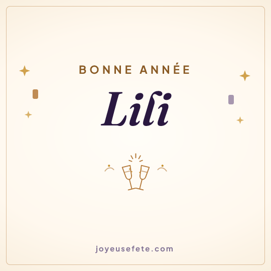 Image carrée « Bonne année Lili » pour WhatsApp