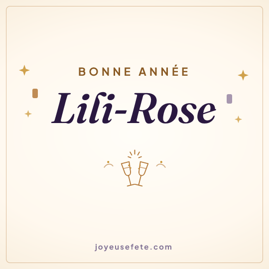 Image carrée « Bonne année Lili-Rose » pour WhatsApp