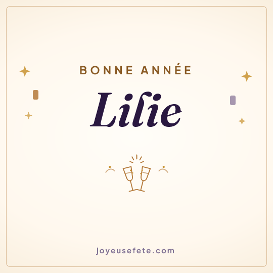 Image carrée « Bonne année Lilie » pour WhatsApp