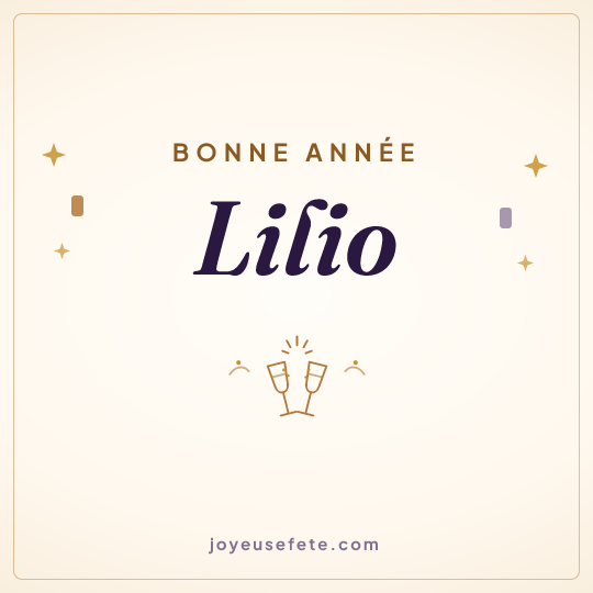 Image carrée « Bonne année Lilio » pour WhatsApp