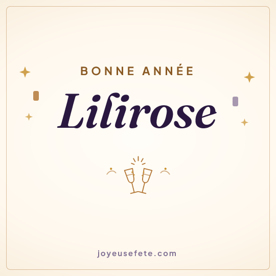 Image carrée « Bonne année Lilirose » pour WhatsApp