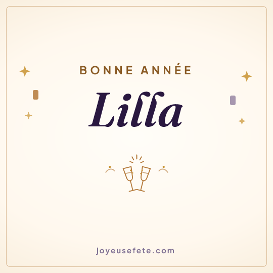 Image carrée « Bonne année Lilla » pour WhatsApp