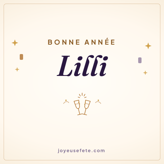 Image carrée « Bonne année Lilli » pour WhatsApp