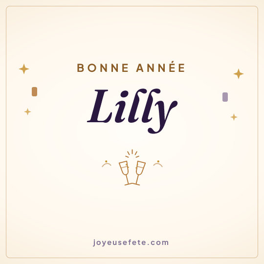 Image carrée « Bonne année Lilly » pour WhatsApp