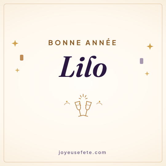 Image carrée « Bonne année Lilo » pour WhatsApp