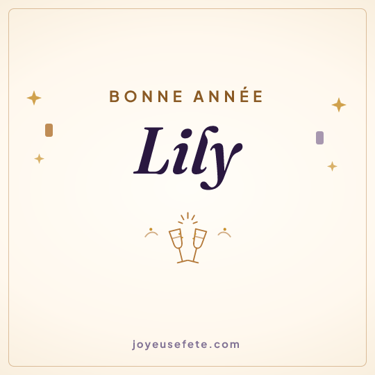 Image carrée « Bonne année Lily » pour WhatsApp
