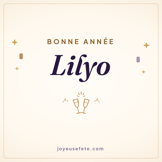 Image carrée « Bonne année Lilyo » pour WhatsApp