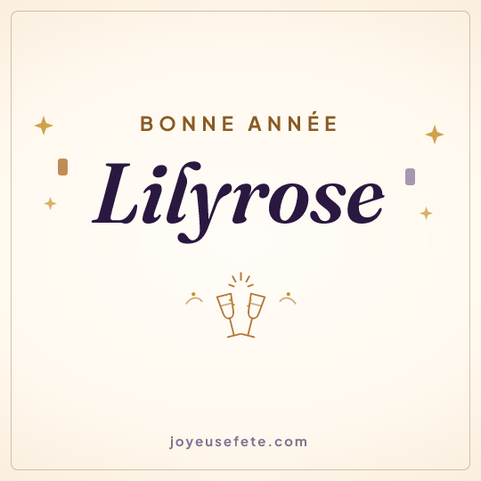 Image carrée « Bonne année Lilyrose » pour WhatsApp