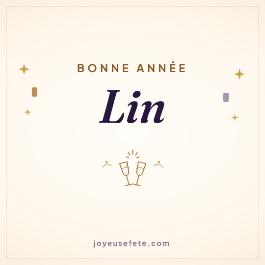 Image carrée « Bonne année Lin » pour WhatsApp