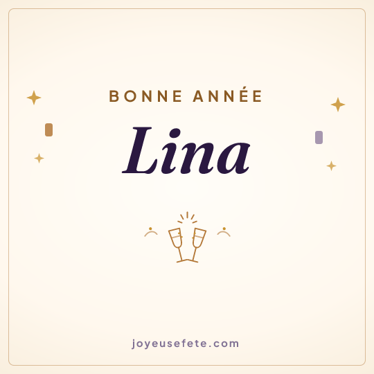 Image carrée « Bonne année Lina » pour WhatsApp