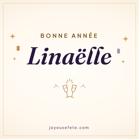 Image carrée « Bonne année Linaëlle » pour WhatsApp