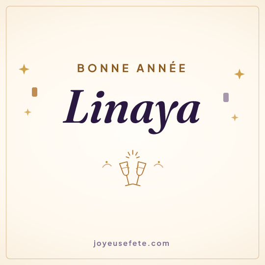 Image carrée « Bonne année Linaya » pour WhatsApp