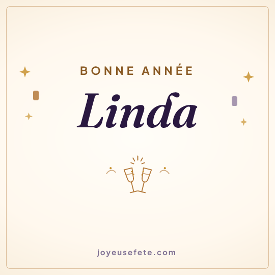 Image carrée « Bonne année Linda » pour WhatsApp