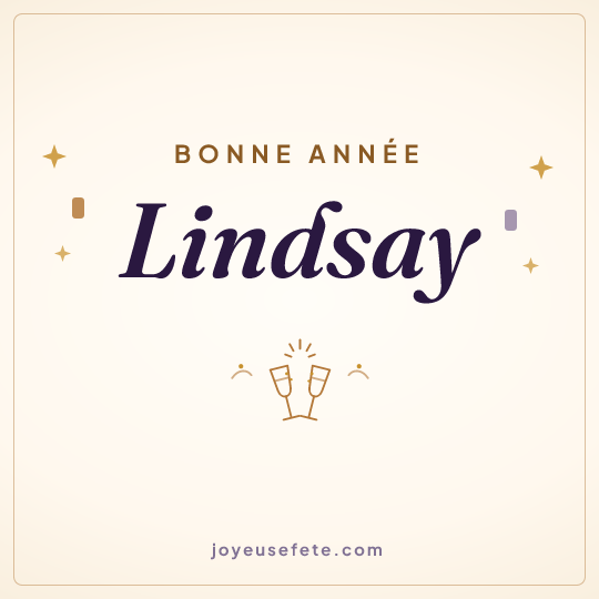 Image carrée « Bonne année Lindsay » pour WhatsApp