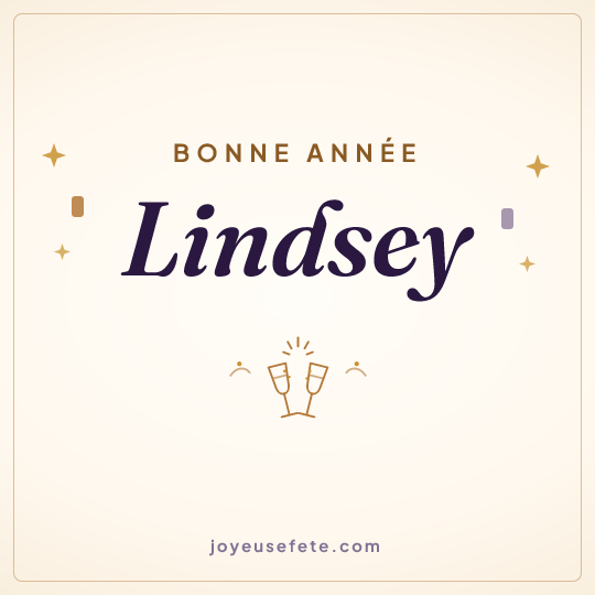 Image carrée « Bonne année Lindsey » pour WhatsApp