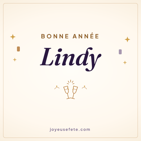 Image carrée « Bonne année Lindy » pour WhatsApp