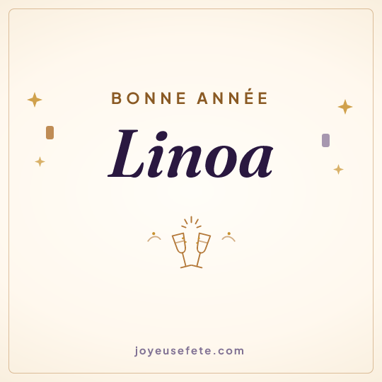 Image carrée « Bonne année Linoa » pour WhatsApp
