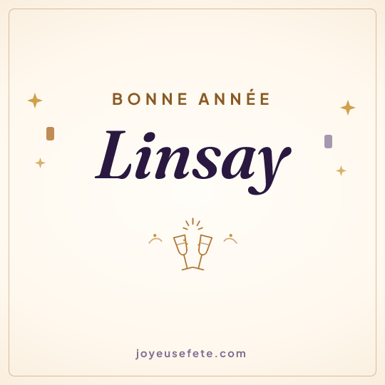Image carrée « Bonne année Linsay » pour WhatsApp