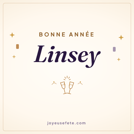 Image carrée « Bonne année Linsey » pour WhatsApp