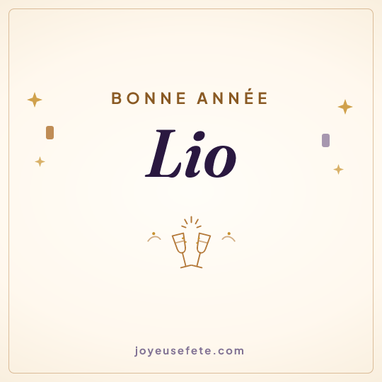 Image carrée « Bonne année Lio » pour WhatsApp