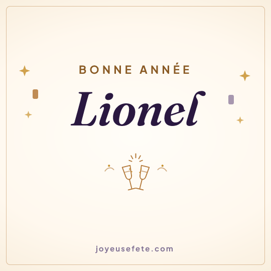 Image carrée « Bonne année Lionel » pour WhatsApp