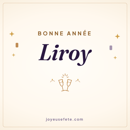 Image carrée « Bonne année Liroy » pour WhatsApp