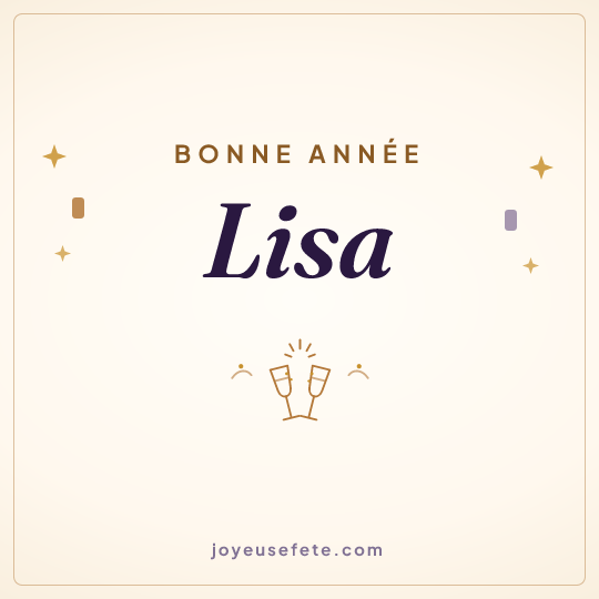 Image carrée « Bonne année Lisa » pour WhatsApp