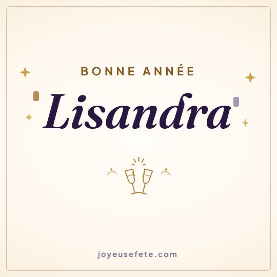 Image carrée « Bonne année Lisandra » pour WhatsApp