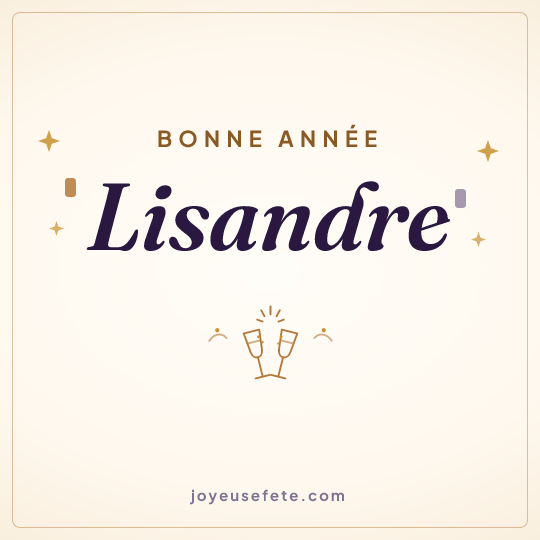 Image carrée « Bonne année Lisandre » pour WhatsApp