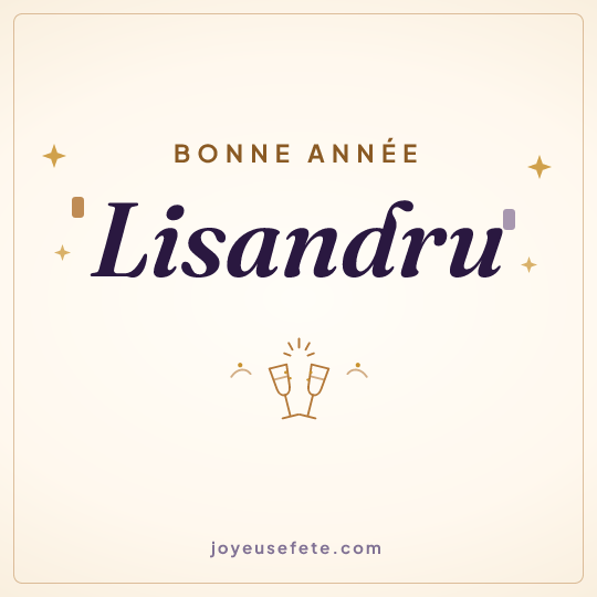 Image carrée « Bonne année Lisandru » pour WhatsApp