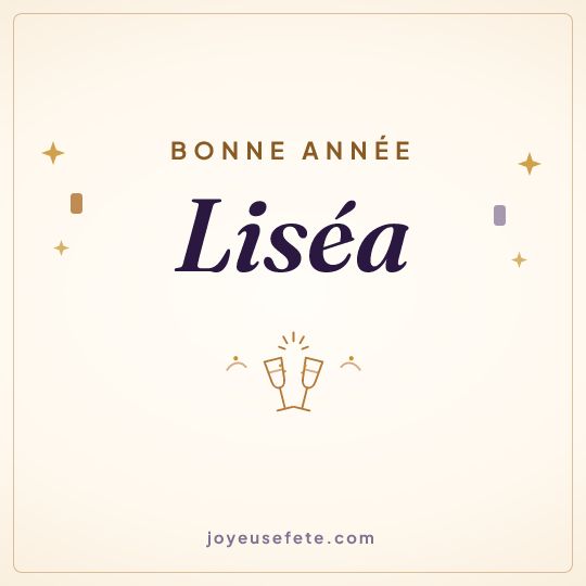 Image carrée « Bonne année Liséa » pour WhatsApp