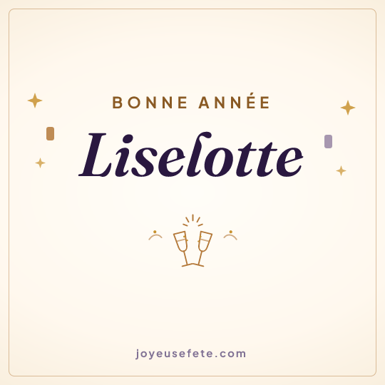 Image carrée « Bonne année Liselotte » pour WhatsApp