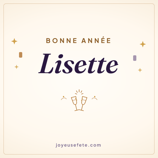 Image carrée « Bonne année Lisette » pour WhatsApp