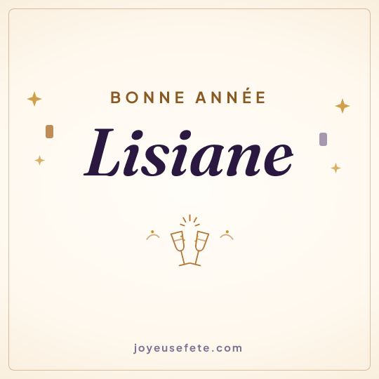 Image carrée « Bonne année Lisiane » pour WhatsApp