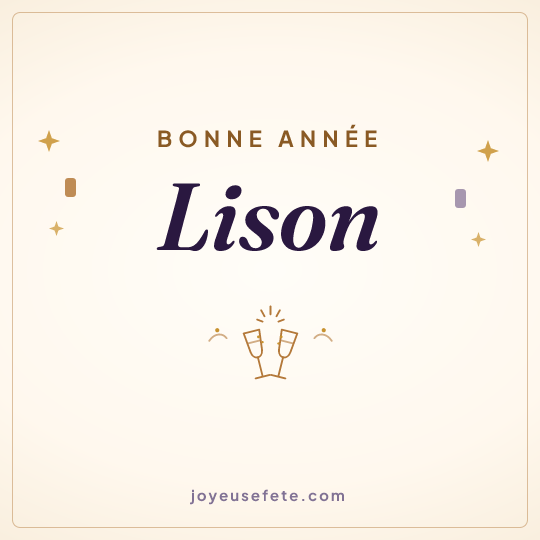 Image carrée « Bonne année Lison » pour WhatsApp