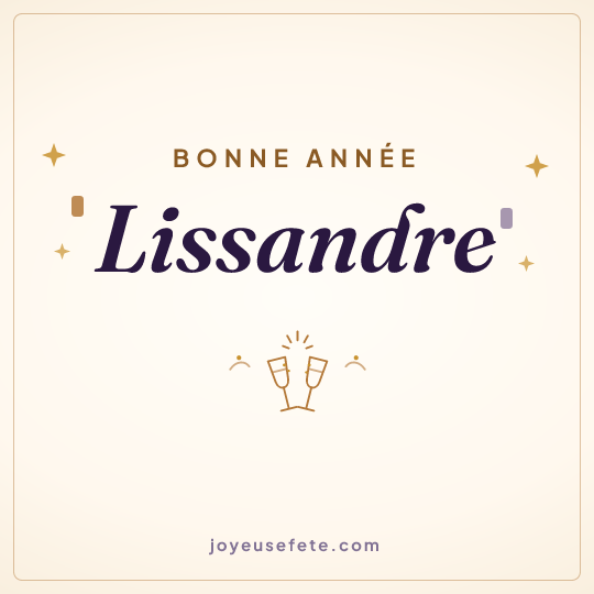 Image carrée « Bonne année Lissandre » pour WhatsApp