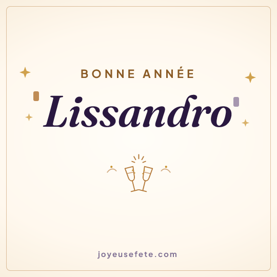 Image carrée « Bonne année Lissandro » pour WhatsApp
