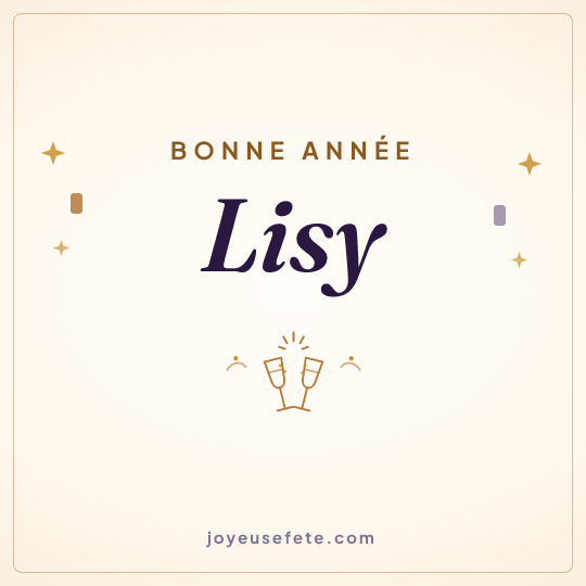 Image carrée « Bonne année Lisy » pour WhatsApp
