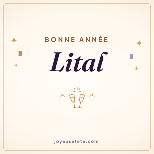Image carrée « Bonne année Lital » pour WhatsApp
