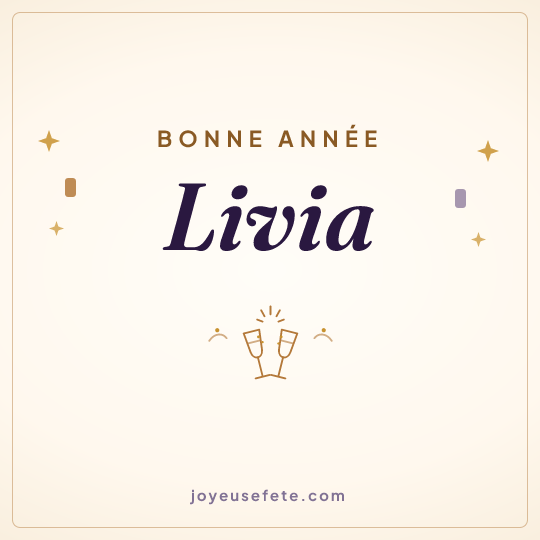 Image carrée « Bonne année Livia » pour WhatsApp
