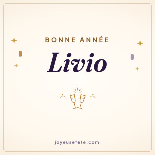 Image carrée « Bonne année Livio » pour WhatsApp