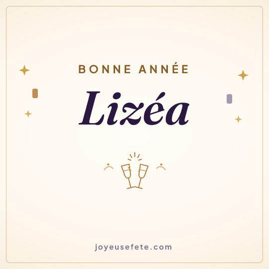 Image carrée « Bonne année Lizéa » pour WhatsApp