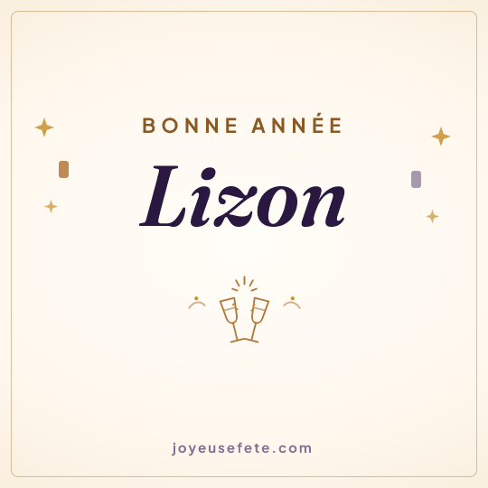 Image carrée « Bonne année Lizon » pour WhatsApp