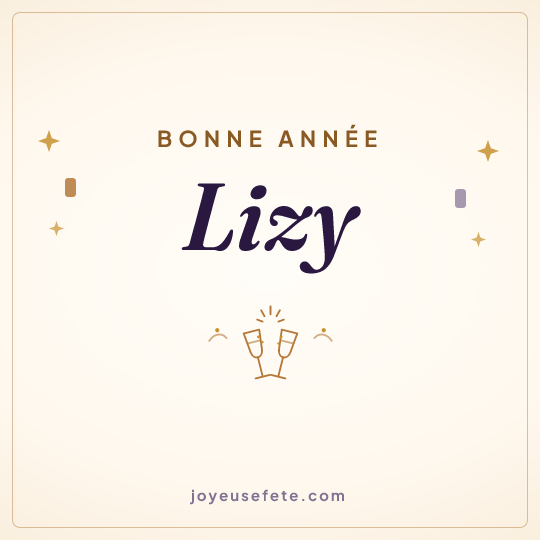 Image carrée « Bonne année Lizy » pour WhatsApp