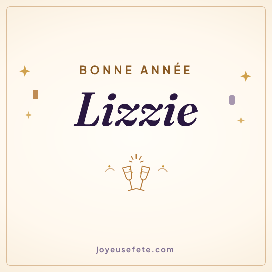 Image carrée « Bonne année Lizzie » pour WhatsApp